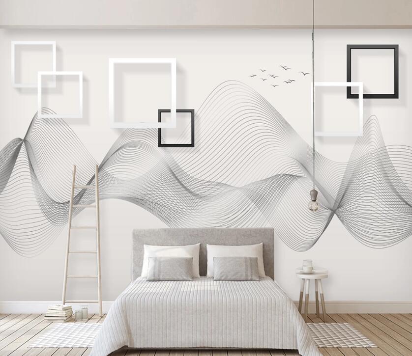 3D Geometric Wave WC98 Wall Murals Wallpaper AJ Wallpaper 2 