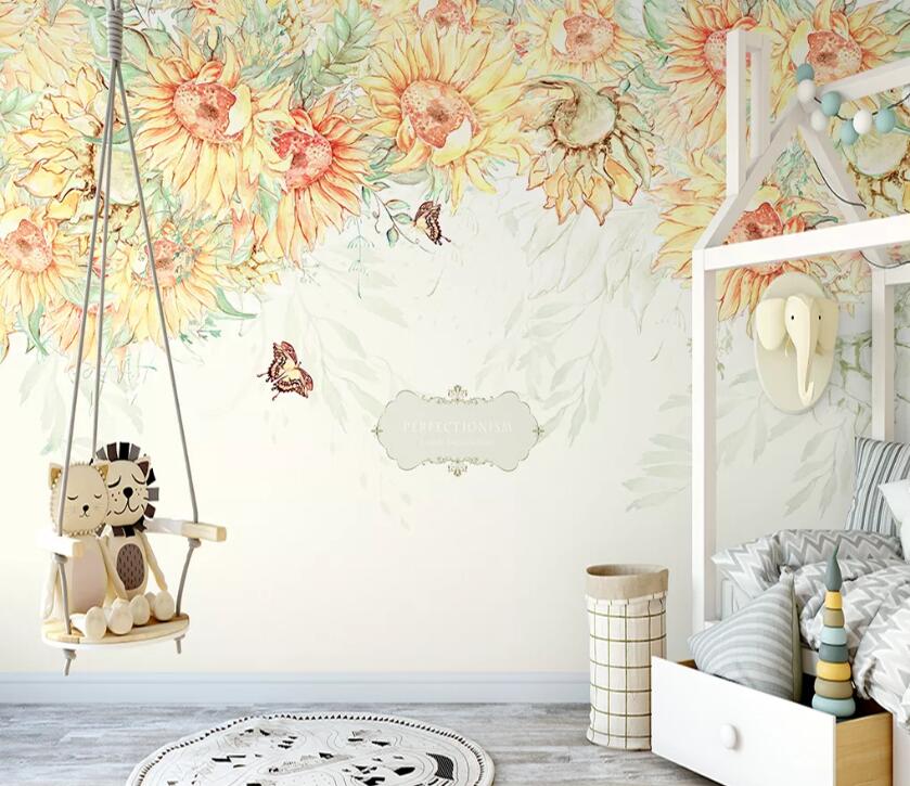 3D Sunflower Flower WC2278 Wall Murals