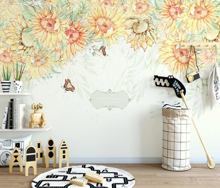 3D Flower Butterfly WC96 Wall Murals Wallpaper AJ Wallpaper 2 