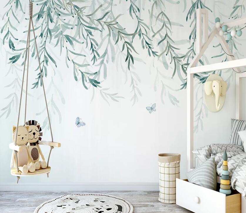 3D Willow Leaves WC2270 Wall Murals