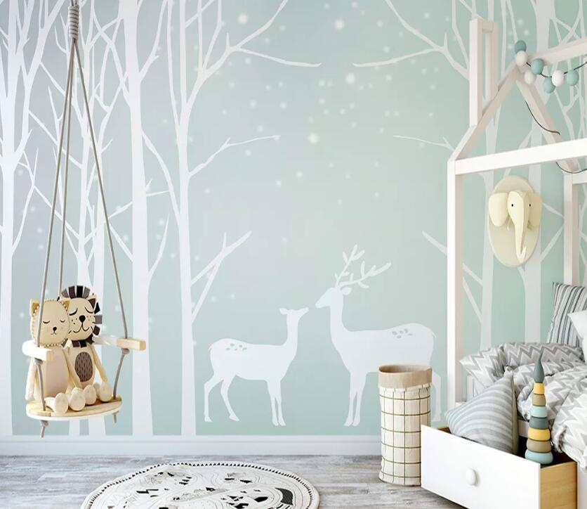 3D Deer Forest WC76 Wall Murals Wallpaper AJ Wallpaper 2 