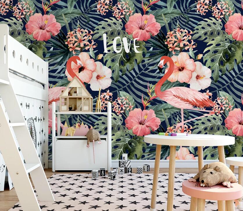 3D Pink Flamingo WC64 Wall Murals Wallpaper AJ Wallpaper 2 