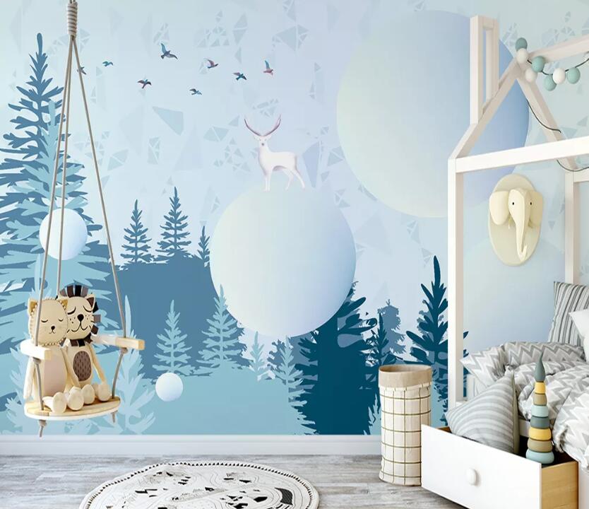 3D Cypress Deer WC2244 Wall Murals