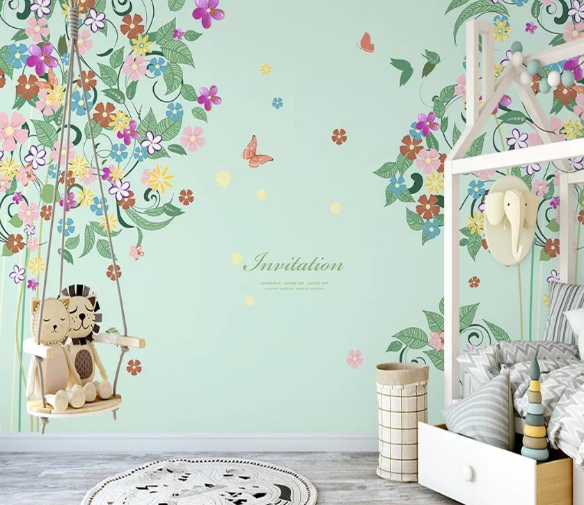 3D Colored Flower WC2242 Wall Murals