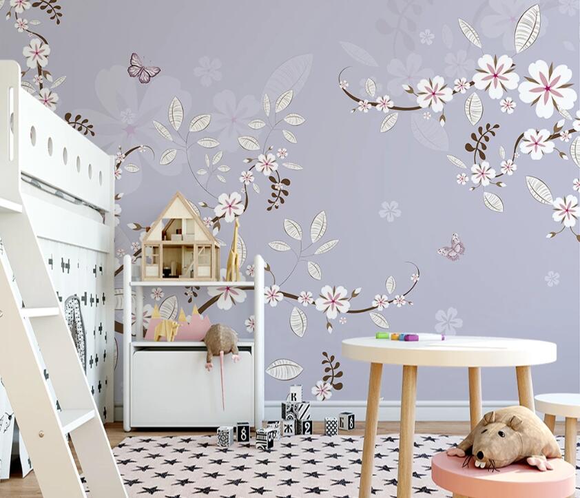 3D Purple Butterfly WC2240 Wall Murals