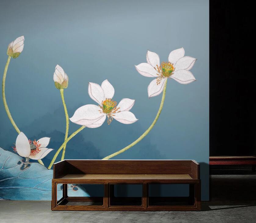 3D White Lotus WC33 Wall Murals Wallpaper AJ Wallpaper 2 