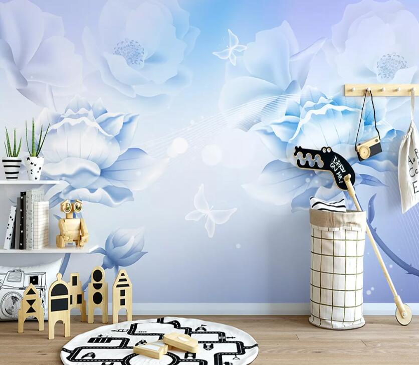 3D Purple Flowers WC30 Wall Murals Wallpaper AJ Wallpaper 2 