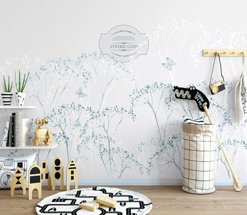 3D English Butterfly WC2203 Wall Murals