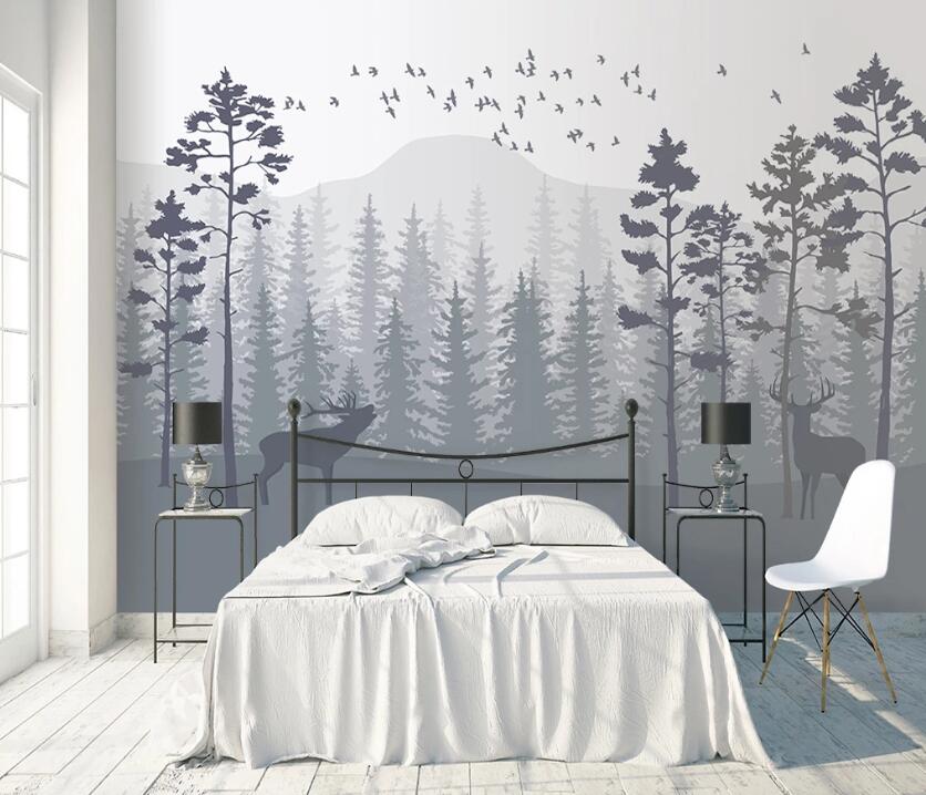 3D Deer Forest WC89 Wall Murals Wallpaper AJ Wallpaper 2 