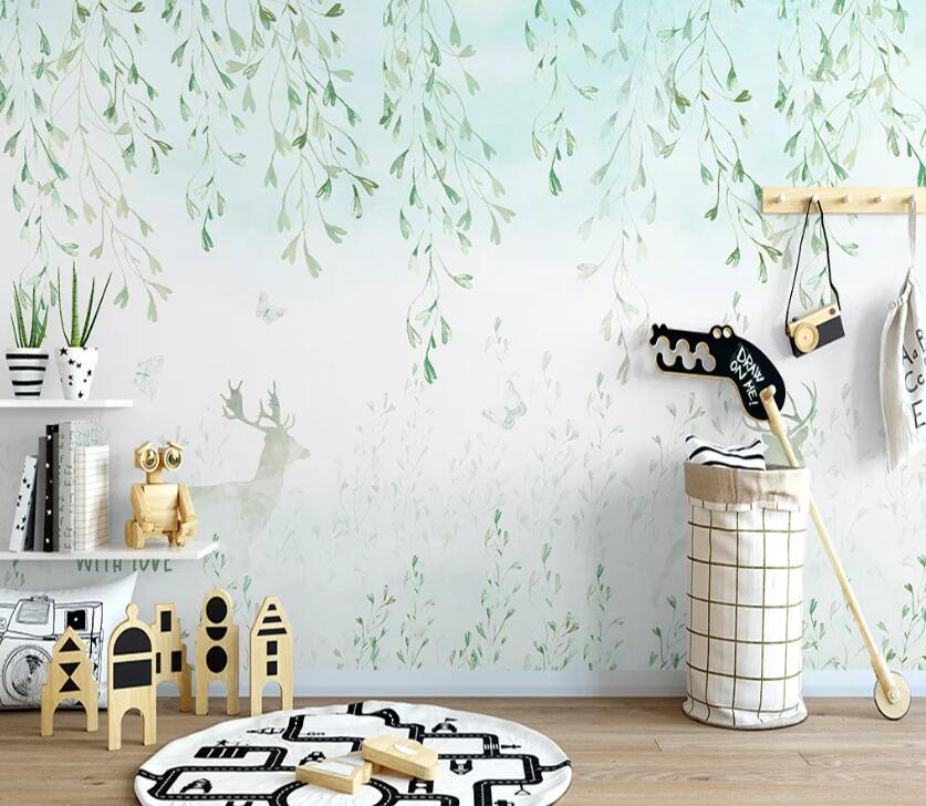 3D Vine Deer WC2191 Wall Murals