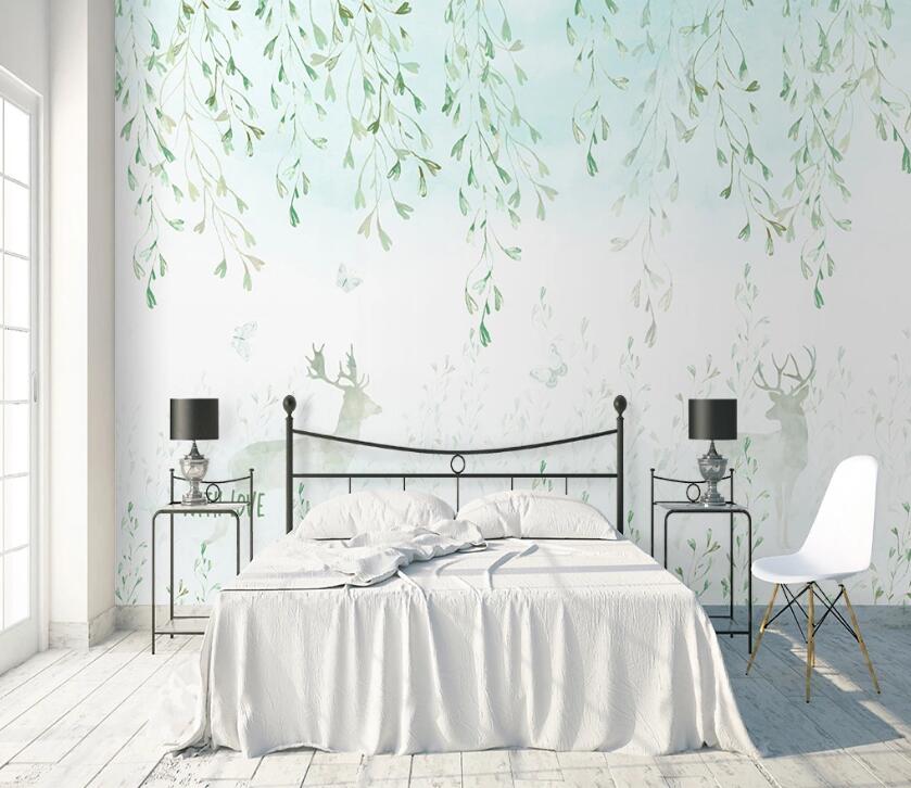 3D Green Leaves WC84 Wall Murals Wallpaper AJ Wallpaper 2 