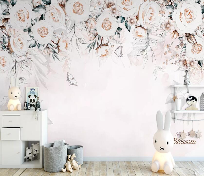 3D Flower Butterfly WC76 Wall Murals Wallpaper AJ Wallpaper 2 