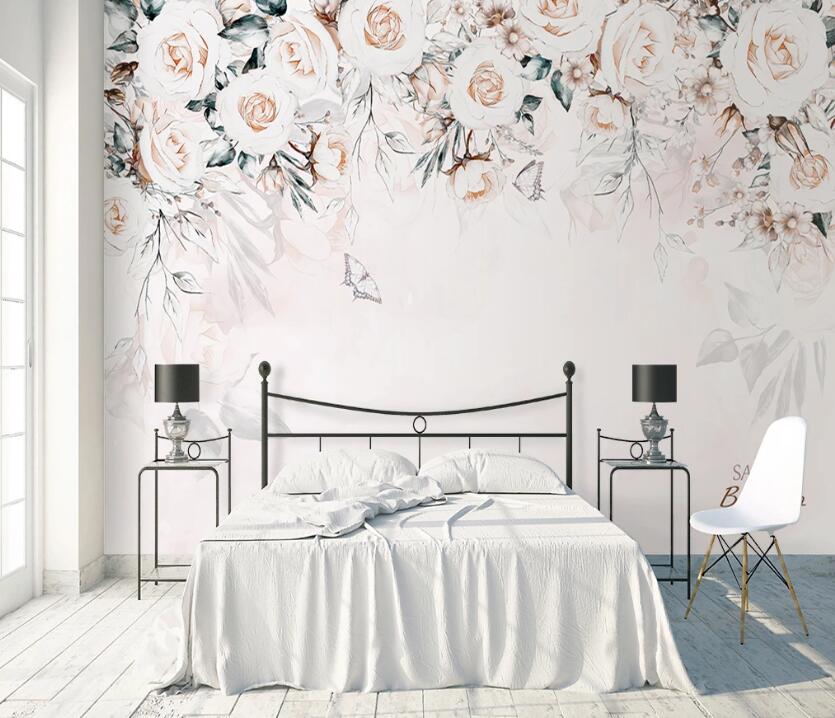 3D Flower Butterfly WC76 Wall Murals Wallpaper AJ Wallpaper 2 