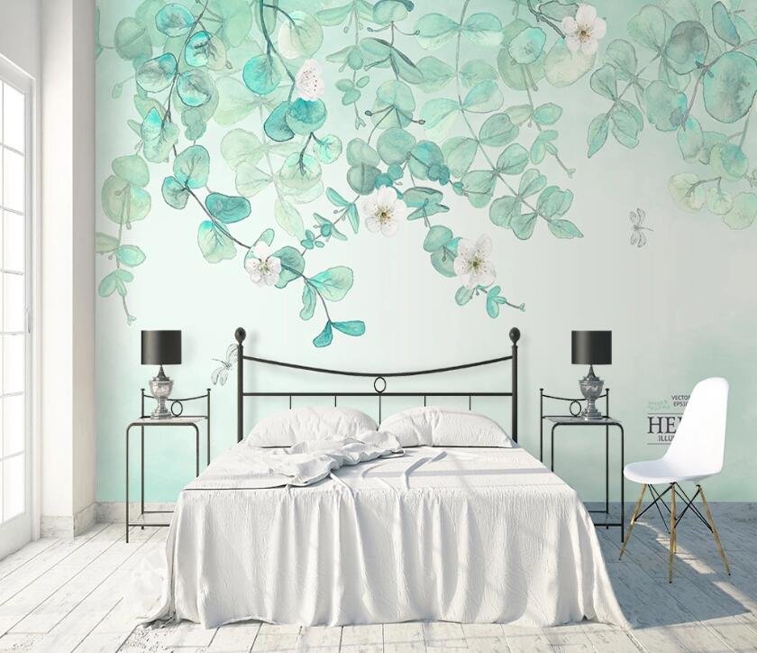 3D Green Leaf WC66 Wall Murals Wallpaper AJ Wallpaper 2 