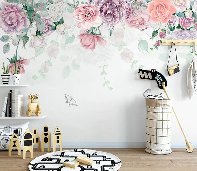 3D Colorful Flower WC2167 Wall Murals