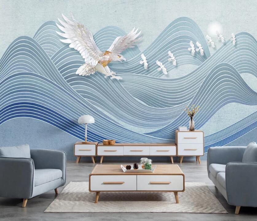 3D Eagle Spreading Wings WC54 Wall Murals Wallpaper AJ Wallpaper 2 