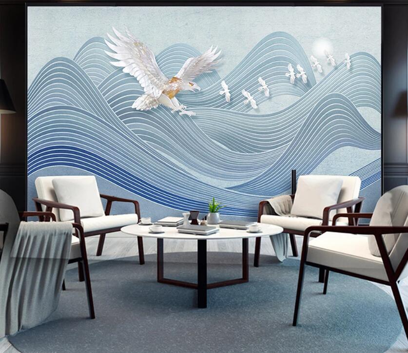 3D Eagle Spreading Wings WC54 Wall Murals Wallpaper AJ Wallpaper 2 