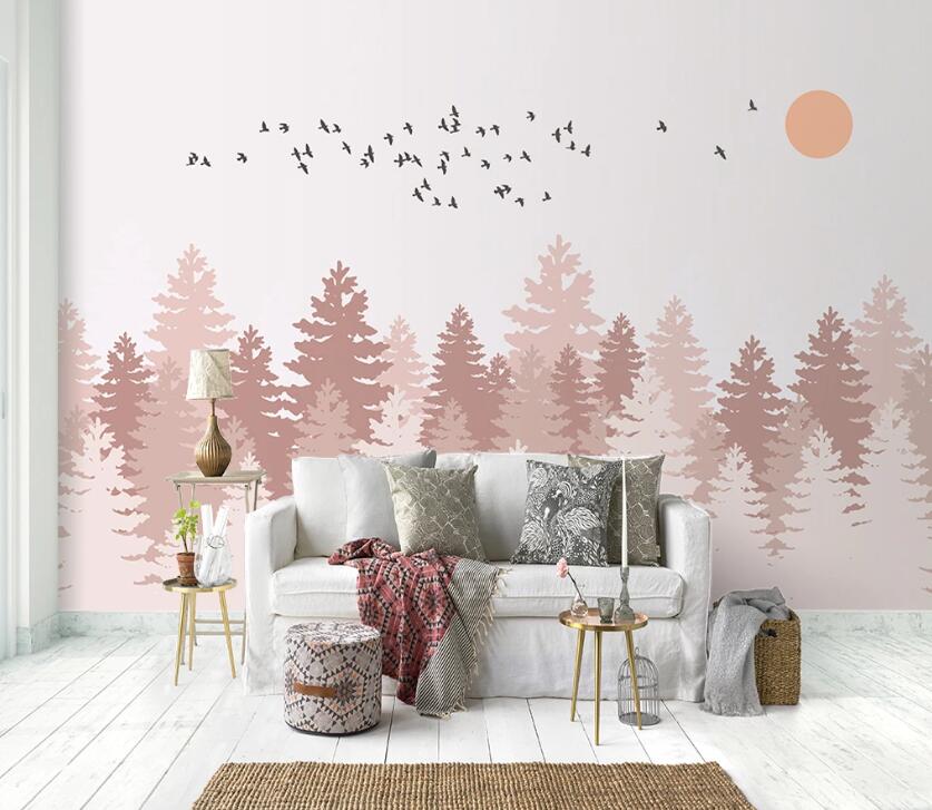 3D Forest Sun WC2152 Wall Murals