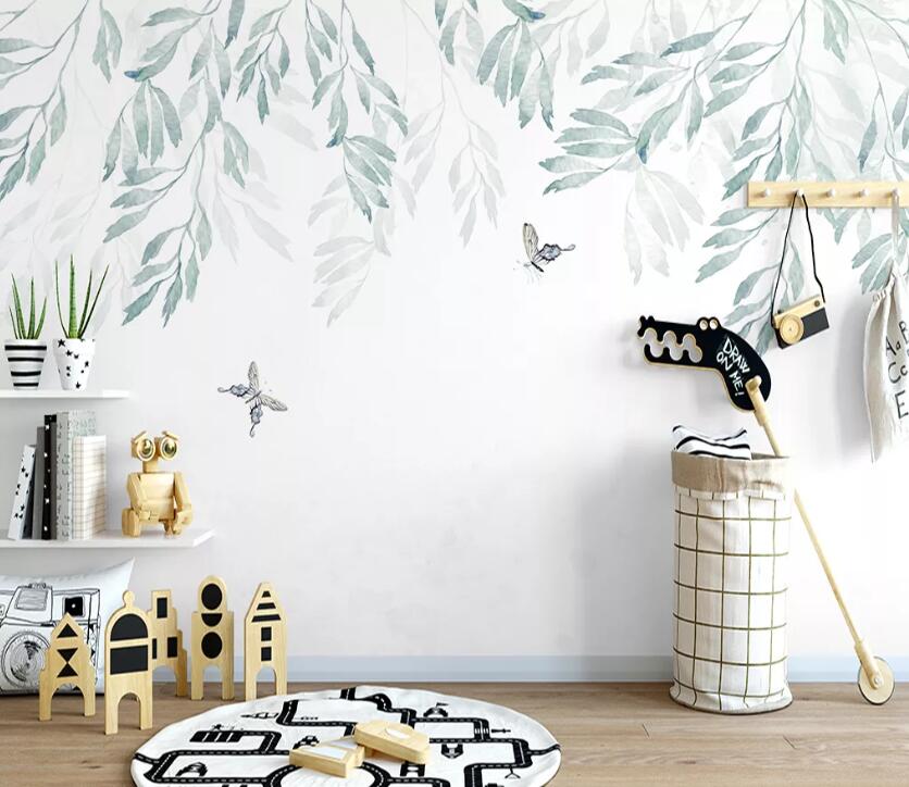 3D Watercolor Leaf WC2148 Wall Murals