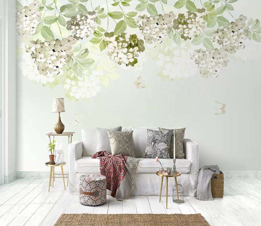 3D White Flower WC2136 Wall Murals