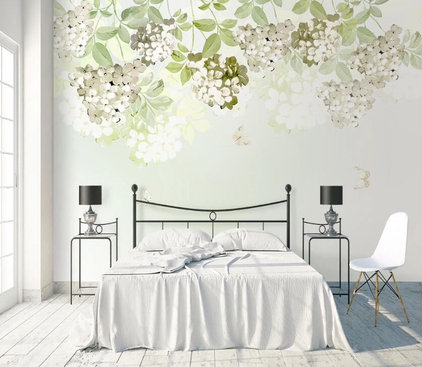 3D White Flower WC2136 Wall Murals