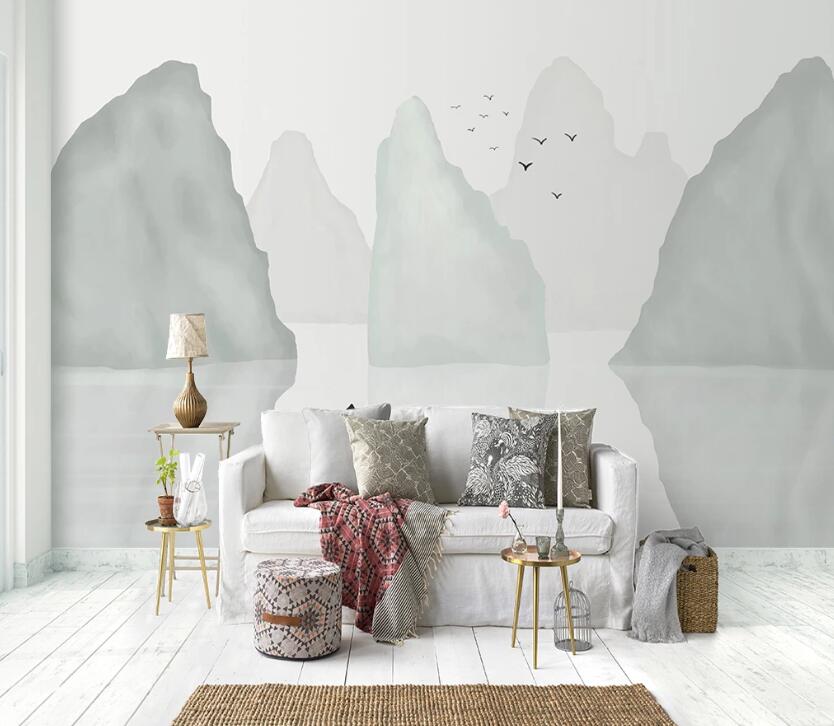 3D Stone Lake WC2113 Wall Murals