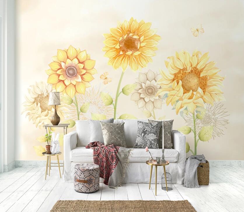 3D Sun Flower WC2109 Wall Murals