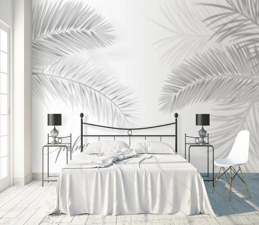 3D Sketch Leaves WC2108 Wall Murals