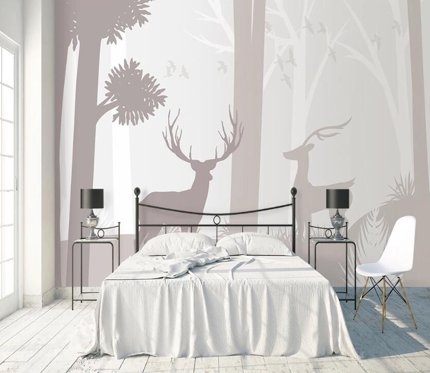 3D Little Deer Woods WC53 Wall Murals Wallpaper AJ Wallpaper 2 