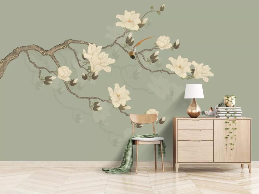 3D Plum Bird WC2102 Wall Murals