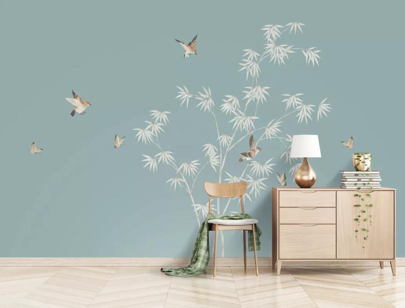 3D Bamboo Bird WC2098 Wall Murals