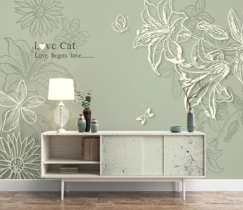 3D Doodle Flower WC2087 Wall Murals