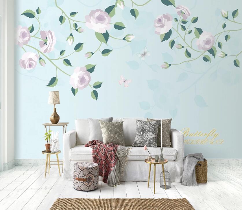 3D Flower Leaves WC18 Wall Murals Wallpaper AJ Wallpaper 2 