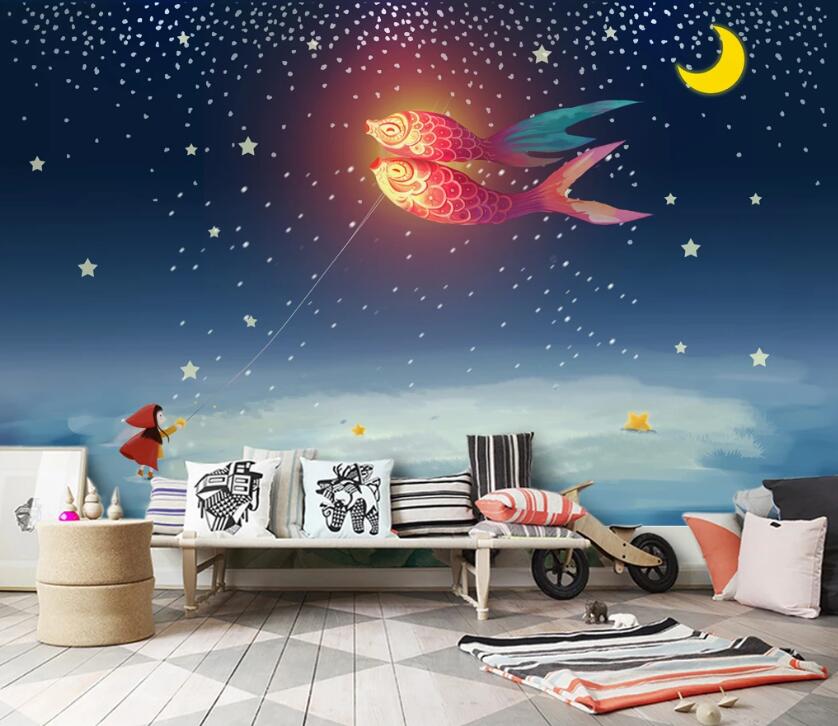 3D Goldfish Kite WC2070 Wall Murals