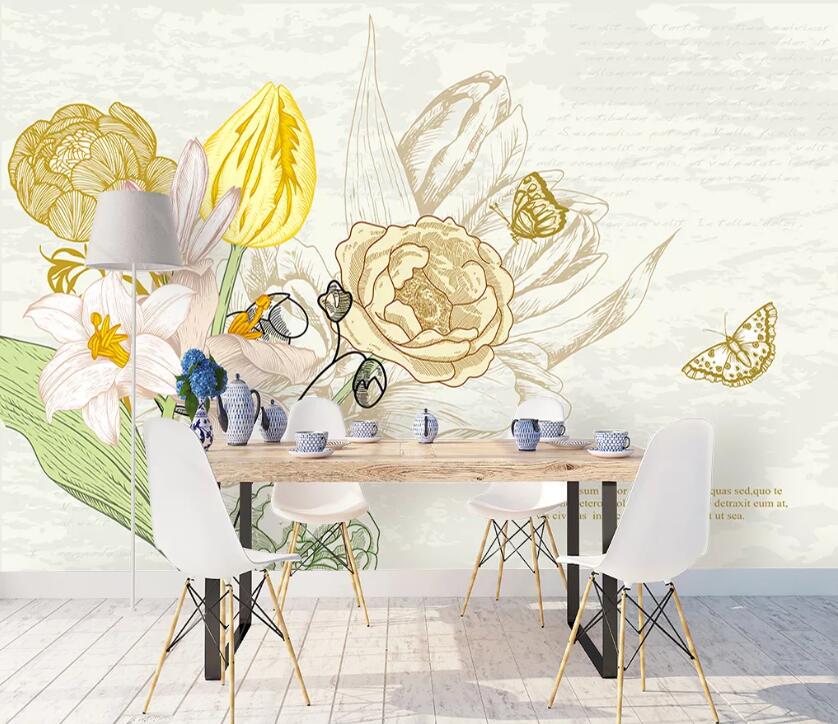 3D Lily Flower WC2062 Wall Murals