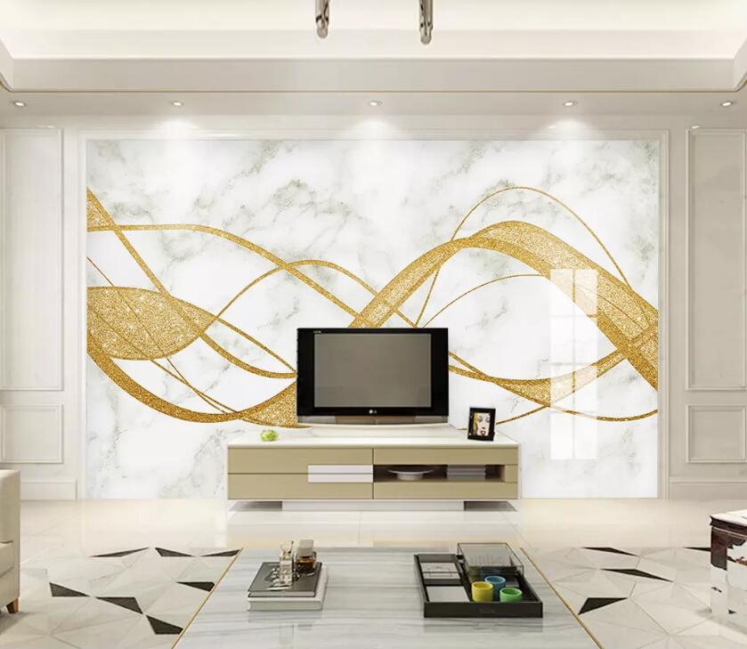 3D Golden Marble WC2054 Wall Murals