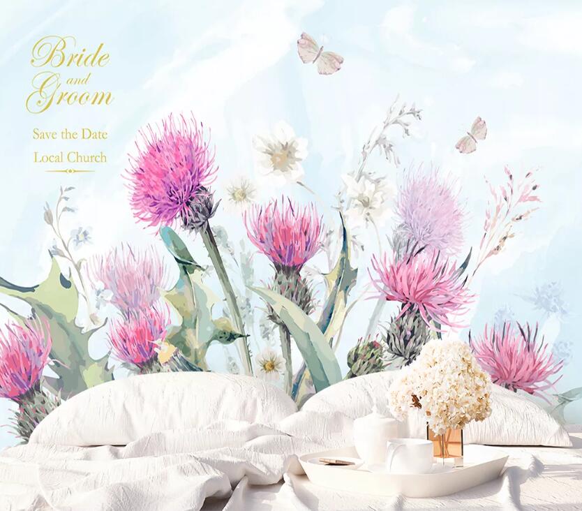 3D Watercolor Flower WC2049 Wall Murals