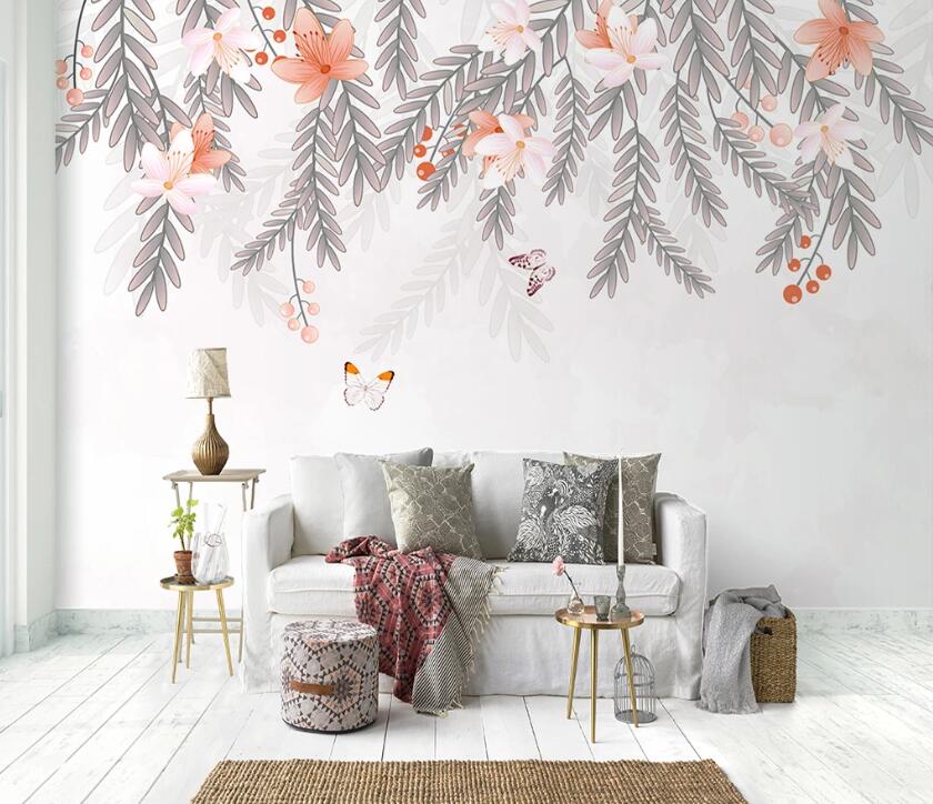 3D Butterfly Cherry WC2036 Wall Murals