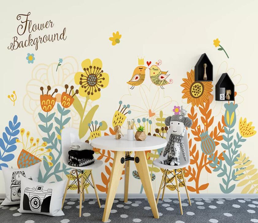 3D Sunflower Bird WC2035 Wall Murals