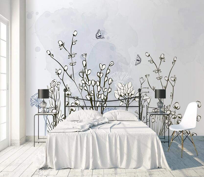 3D Graffiti Flowers WC2032 Wall Murals