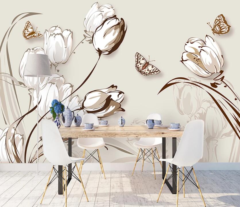 3D Doodle Butterfly WC2029 Wall Murals