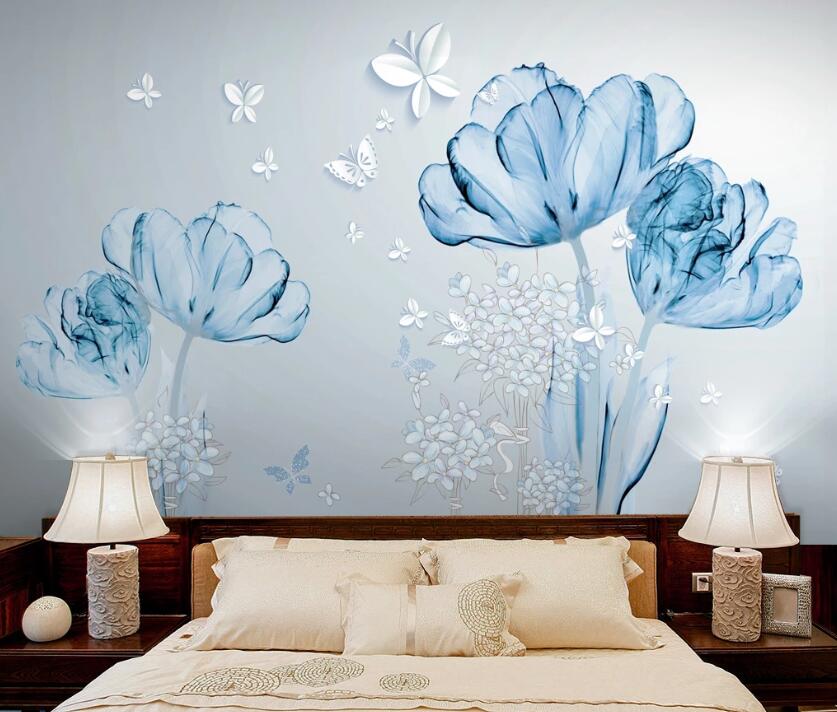 3D Flower Butterfly WC2025 Wall Murals