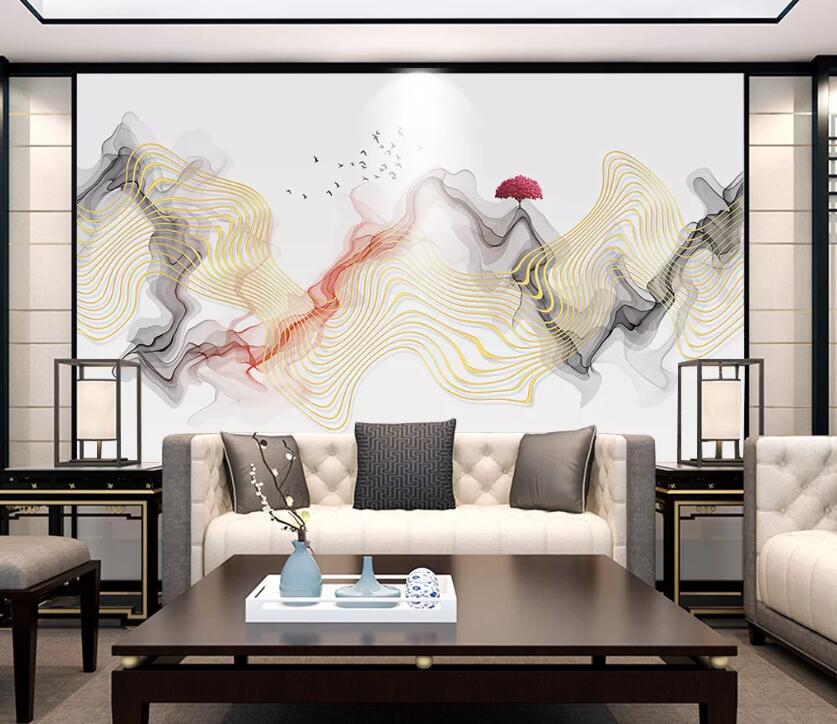 3D Red Tree Bird WC2019 Wall Murals