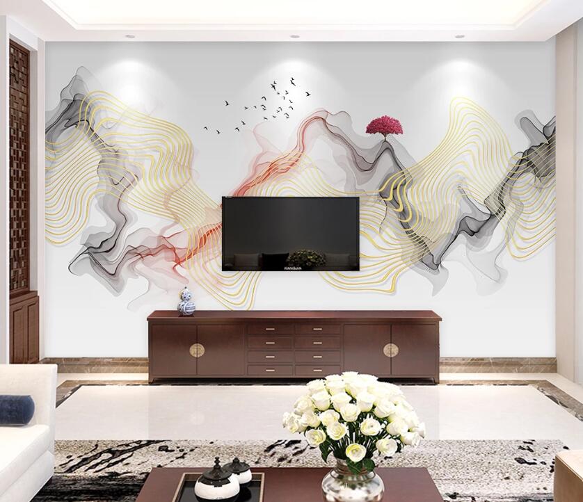 3D Red Tree Bird WC2019 Wall Murals