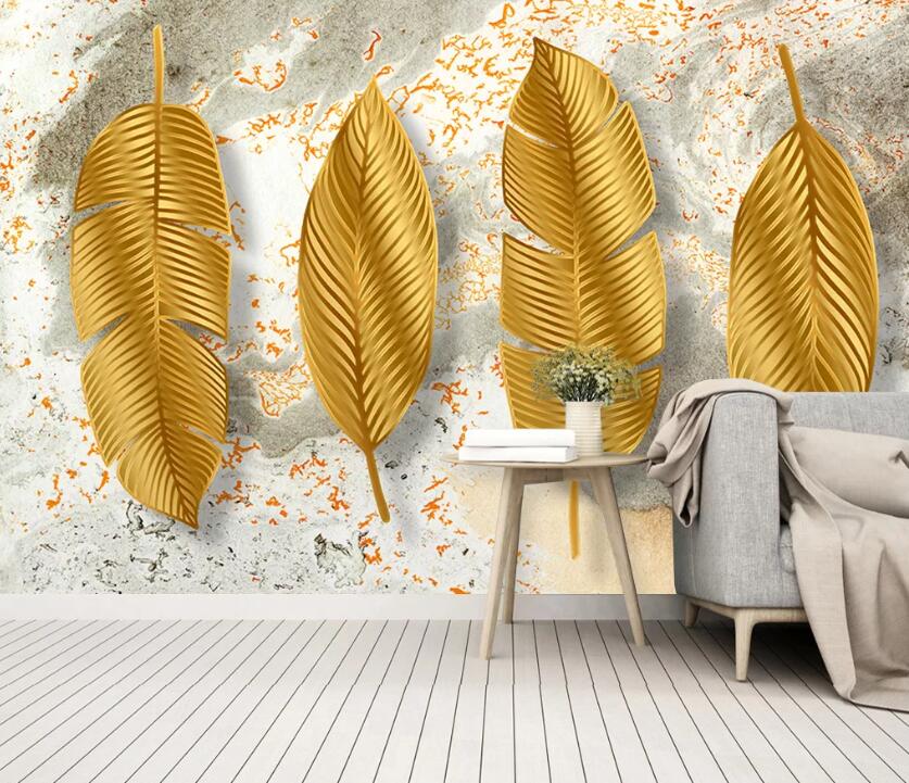 3D Gold Leaf WC2018 Wall Murals