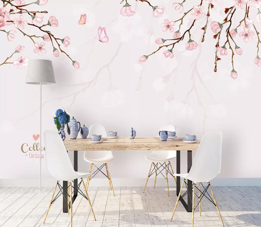 3D Pink Plum WC2015 Wall Murals