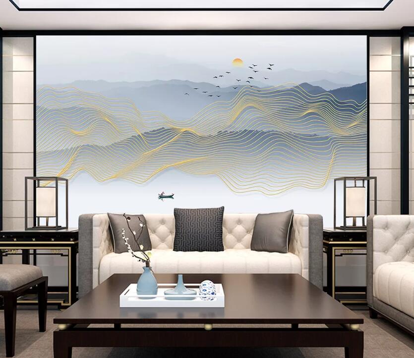 3D Lake Fisherman WC2003 Wall Murals