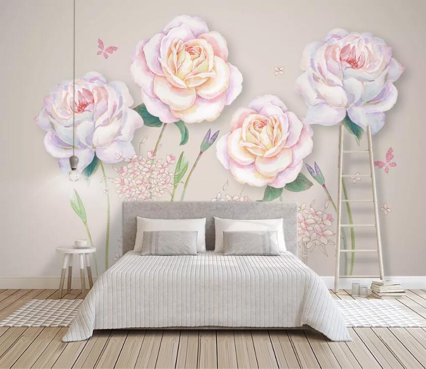 3D Pink Flower WC1997 Wall Murals