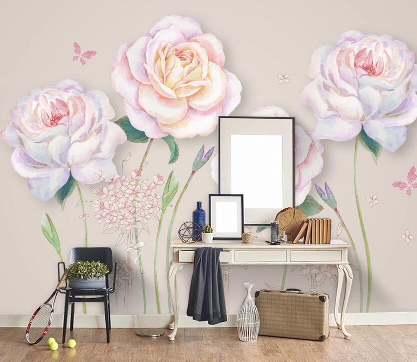 3D Pink Flower WC1997 Wall Murals