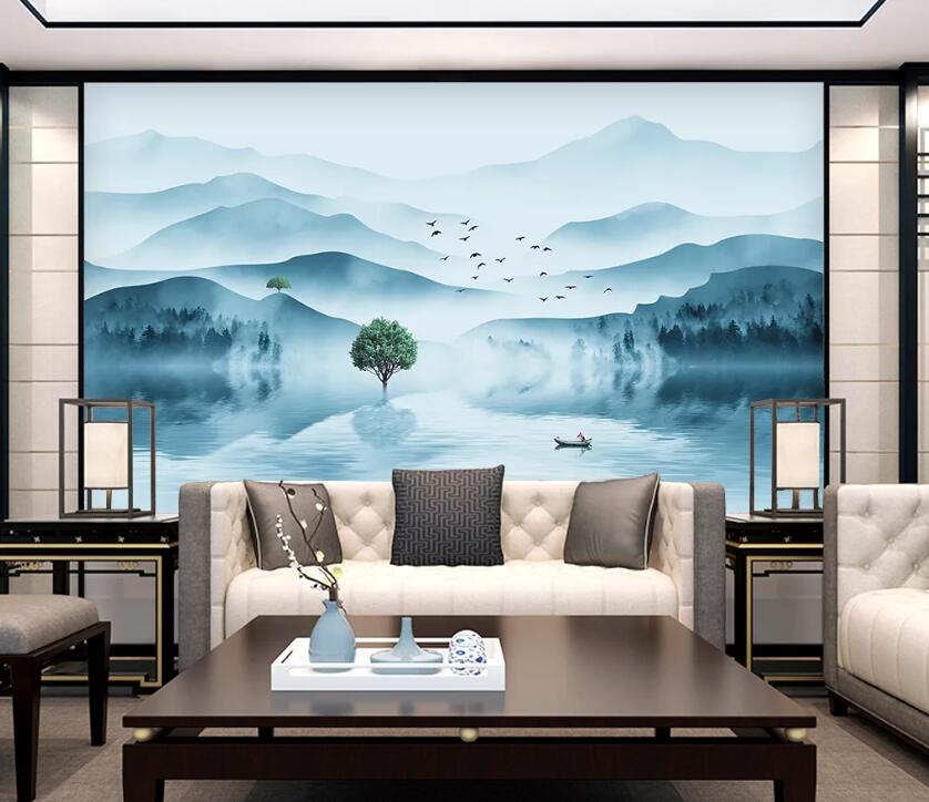 3D Lake Reflection WC1995 Wall Murals